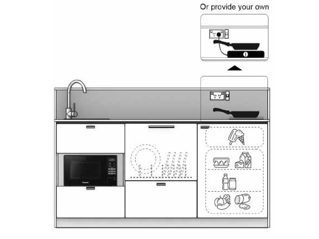 Morocco - 1.8m Regular Counter Unit Kitchenette. Diagram.